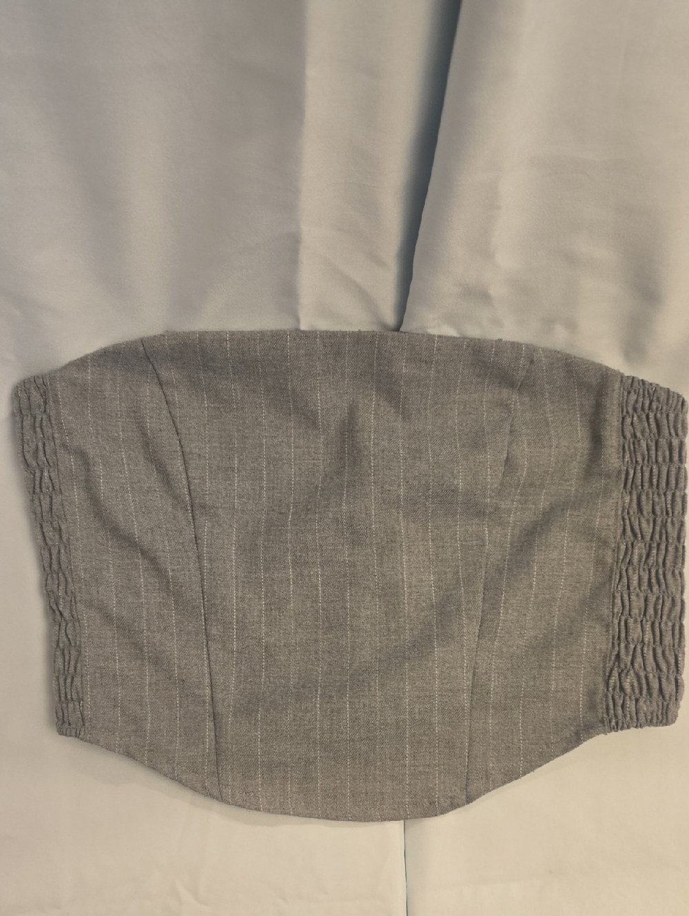 H&M Divided Gray Pinstripe Bustier Top